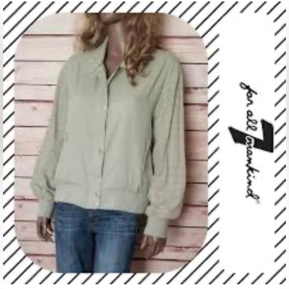 7 FOR ALL MANKIND SAGE GREEN LIGHTWEIGHT JACKET